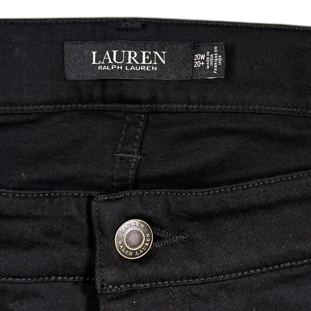 Lauren Ralph Lauren Black Label Womens 20W Black Embellished Beaded Ankle Pants - Picture 3 of 11
